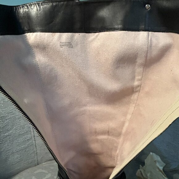 Michael Kors Women's Arley Riding Boots Black 11M | Black Leather | Silver Logo - Picture 7 of 12